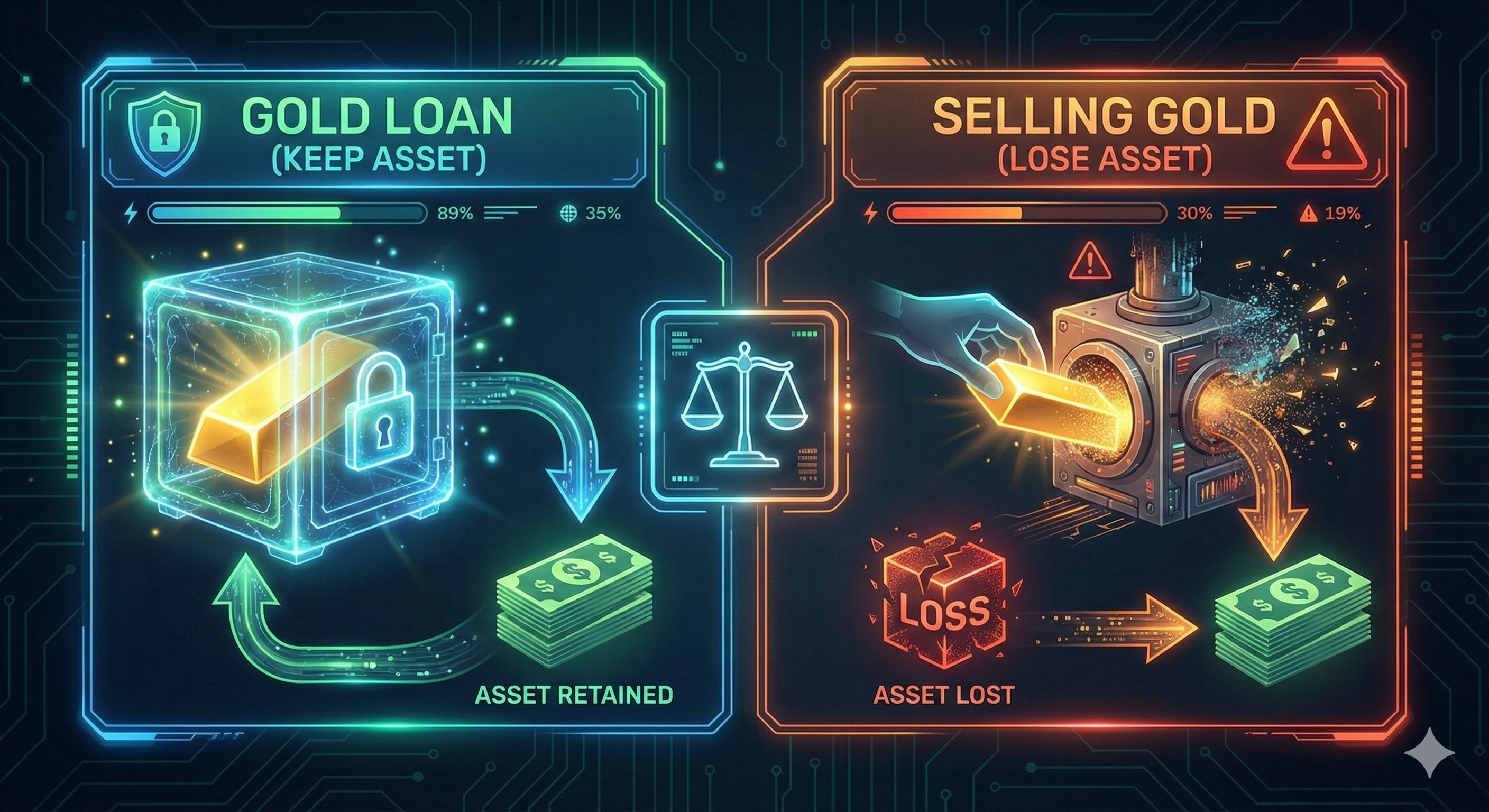 مقایسه وام و فروش طلا